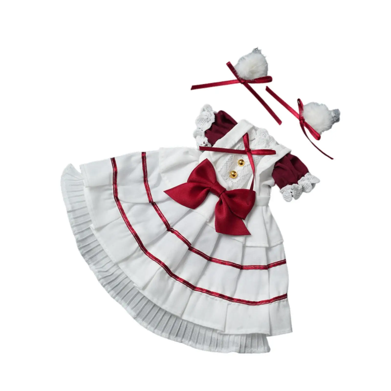 Vestido para muñecas con diadema y accesorios de tela - imagen 5