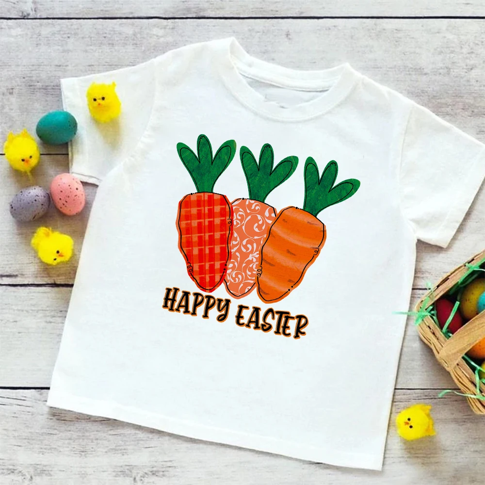 Camiseta infantil para Pascua con estampado de zanahoria suave - imagen 4
