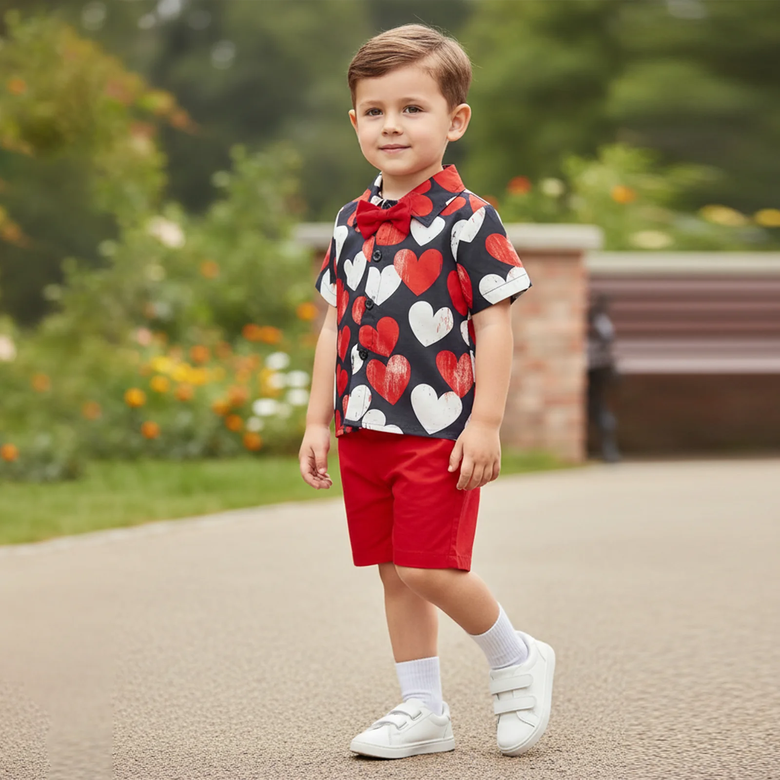 ViSgogo Conjunto bebé San Valentín con camisa corazón y pantalón corto - imagen 4