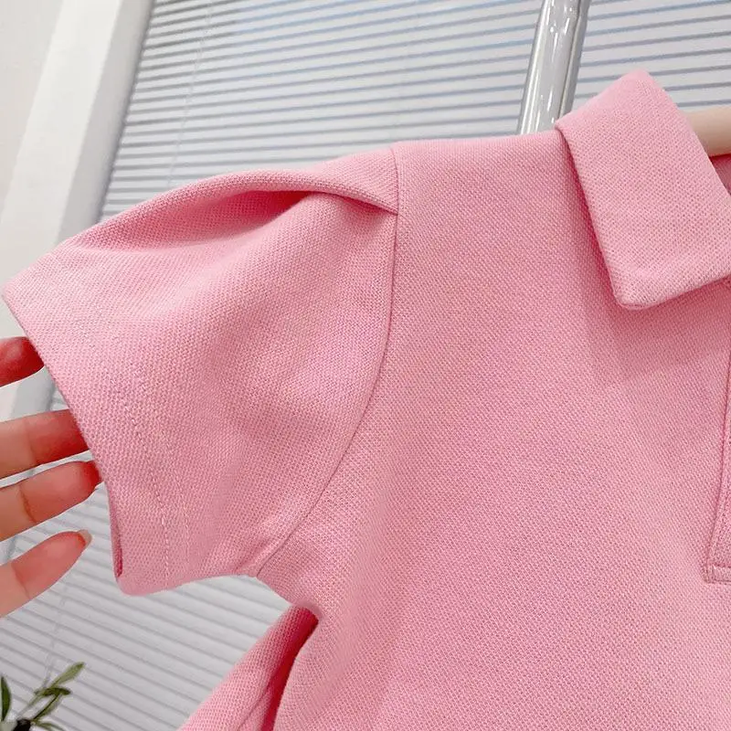 Conjunto bebé niña con camiseta de solapa y pantalón casual - imagen 2