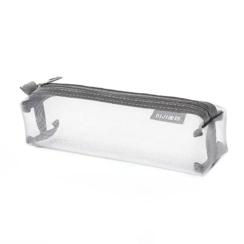 Estuche escolar de malla con cremallera – Transparente - imagen 5