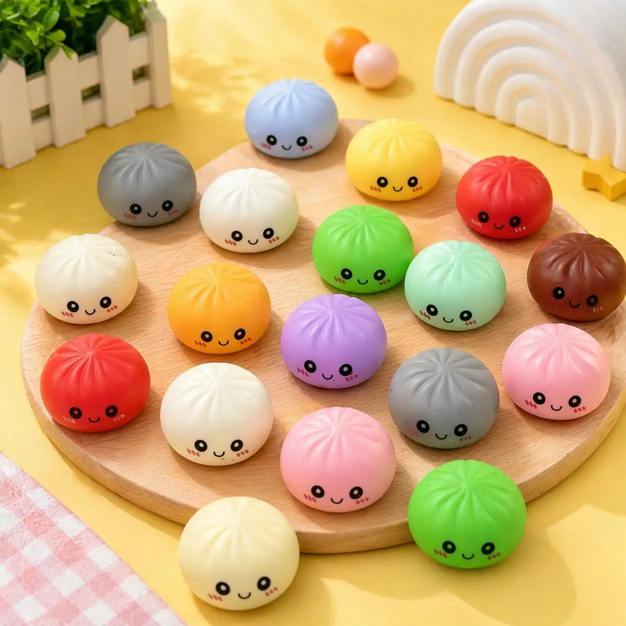Bolas antiestrés dumpling blandas y coloridas, juguete sensorial - imagen 2