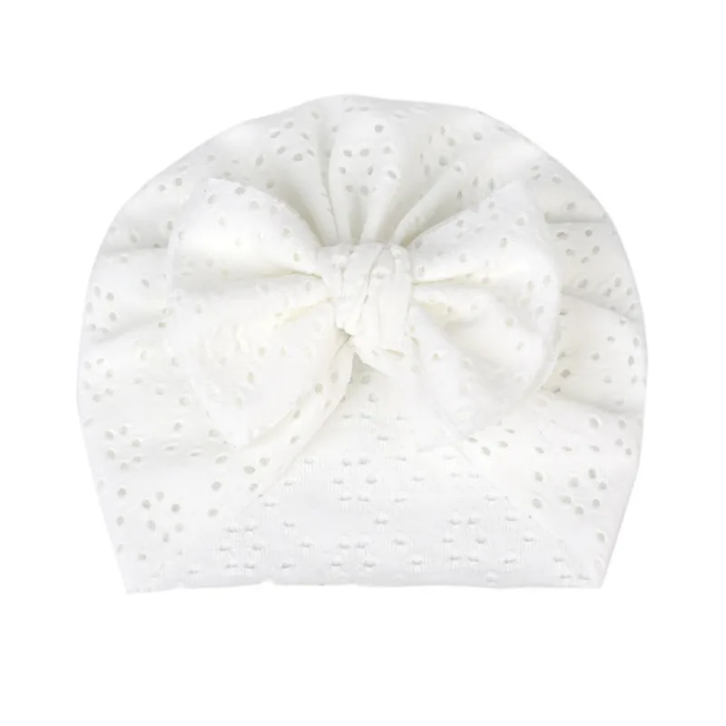 Gorro bebé con lazo y turbante suave para recién nacidos blanco - imagen 3