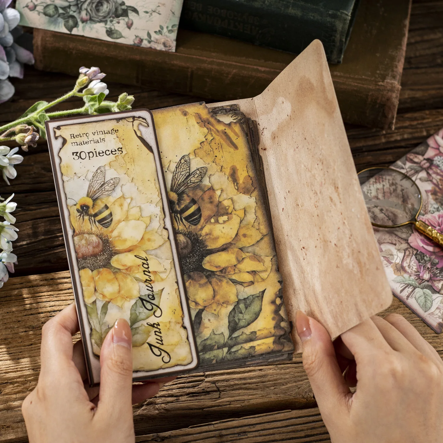 Papel vintage para álbum de recortes – Estilo retro, collage fácil