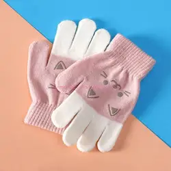 85AE Manoplas infantiles de invierno exteriores cálidas con dibujos