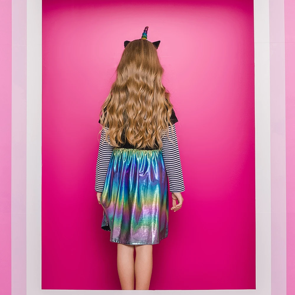 DXTON vestido a rayas de manga larga en algodón para invierno - imagen 2