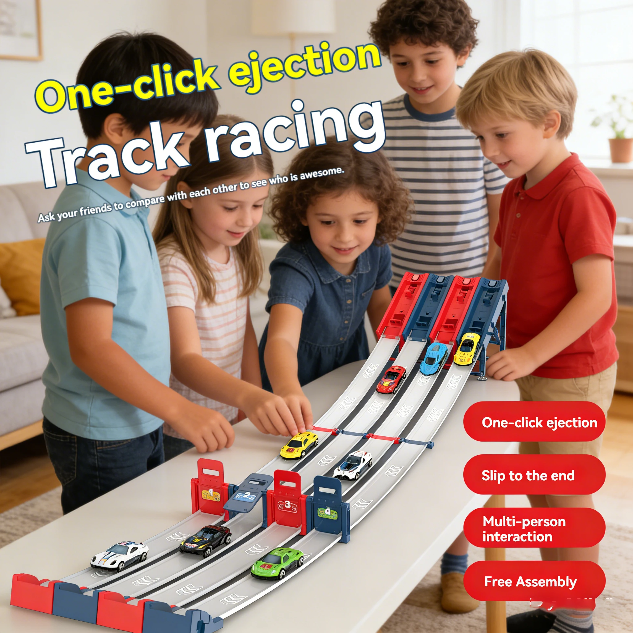 Pistas de carreras con catapulta para armar, juego coches - imagen 4