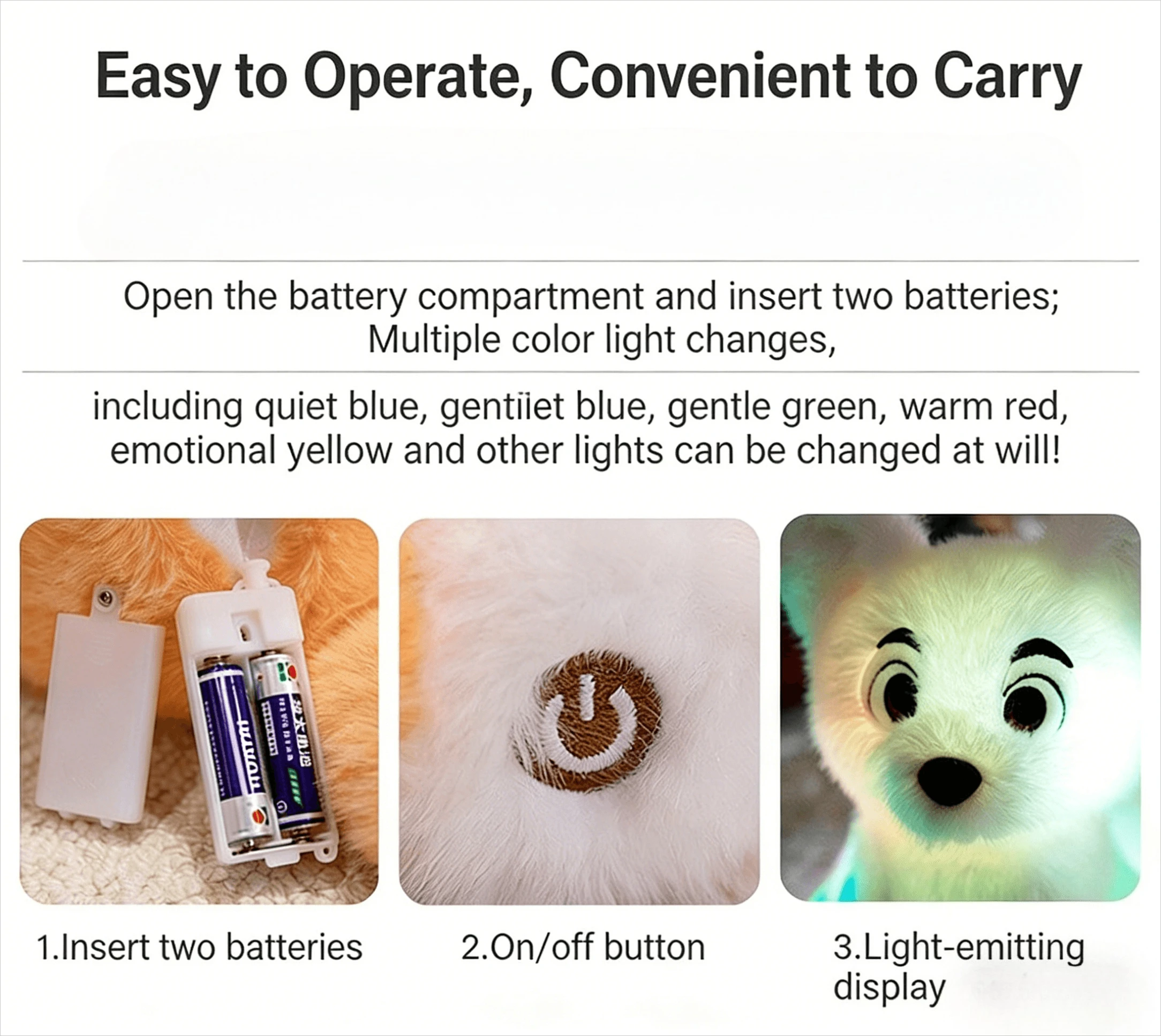 Peluche de zorro luminoso con luz LED