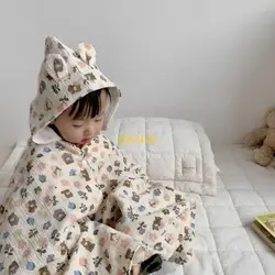 QX2D Toalla bebé con capucha poncho infantil absorbente de algodón
