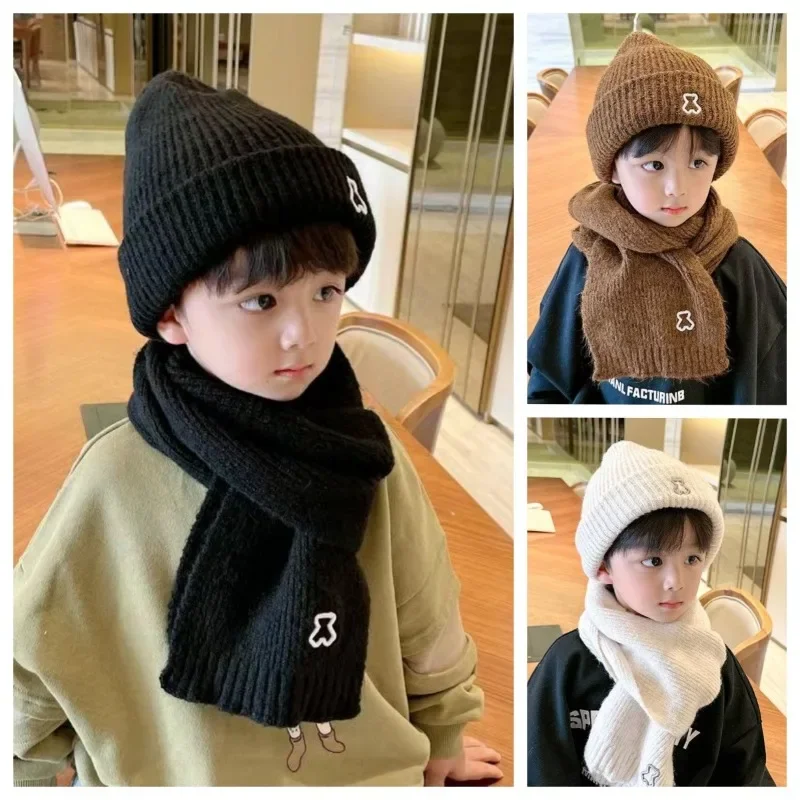 Gorro y bufanda infantil de punto suave para invierno - imagen 2