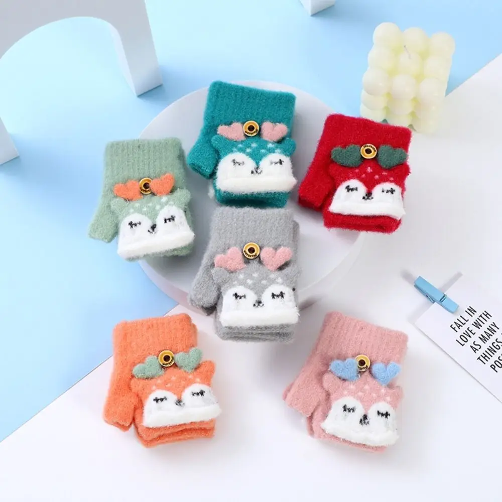 Guantes de invierno infantil con solapa y divertidos dibujos animados - imagen 3