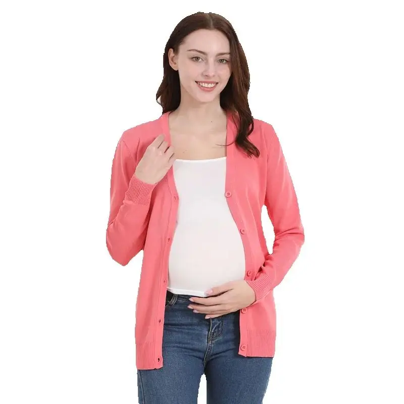 Ropa de maternidad con lactancia: cárdigan de manga larga talla grande