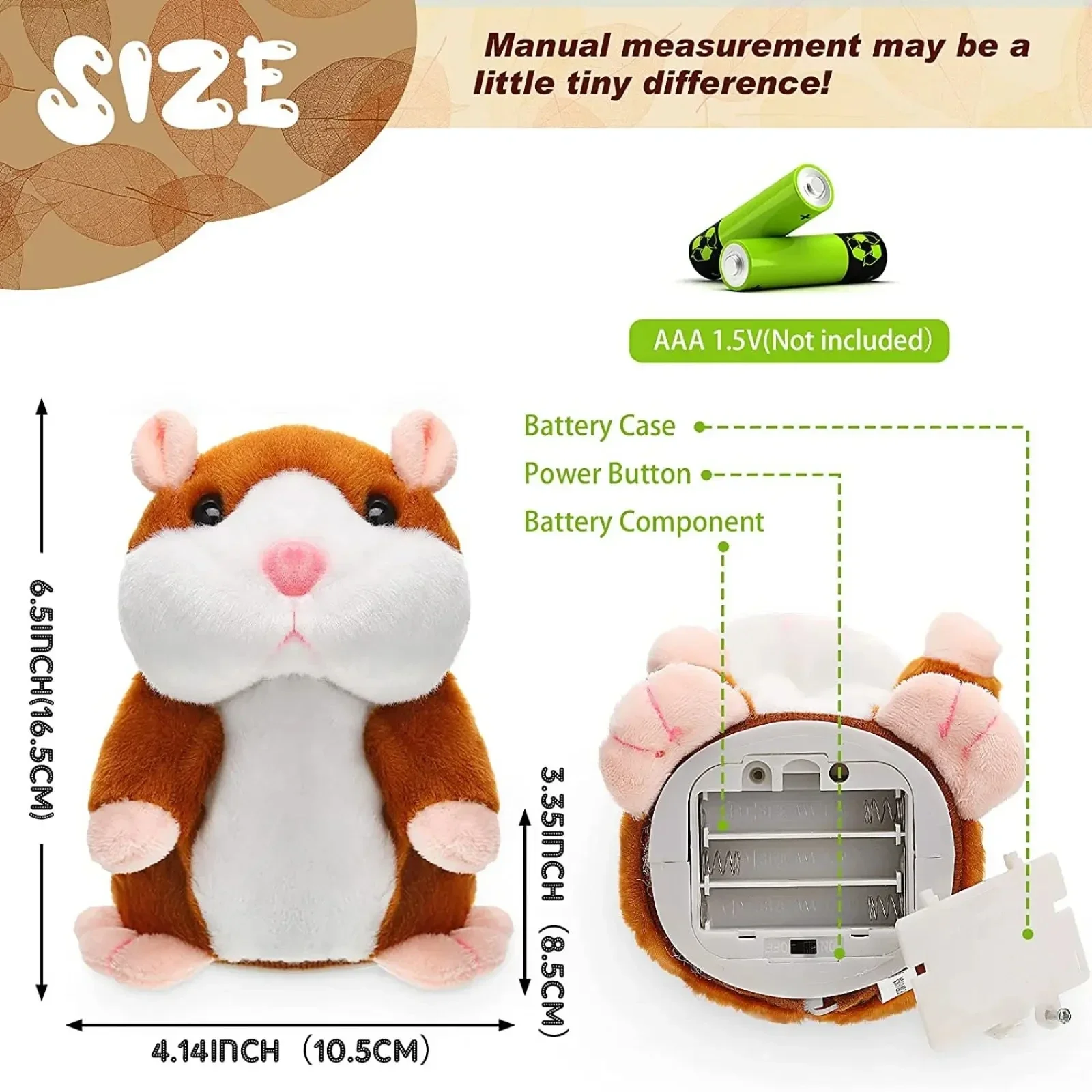 Peluche hámster que habla – Juguete interactivo para niños - imagen 3