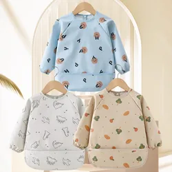 Bata impermeable de PU para bebé, manga larga, fácil limpieza