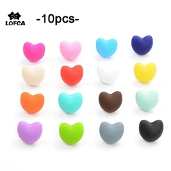 LOFCA Mordedor collar de silicona con dijes corazón