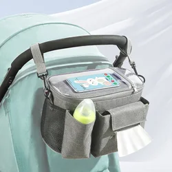 Bolsa de pañales para cochecito con espejo transparente