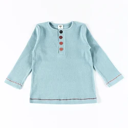 Camiseta acanalada de algodón para niño con botones – Invierno