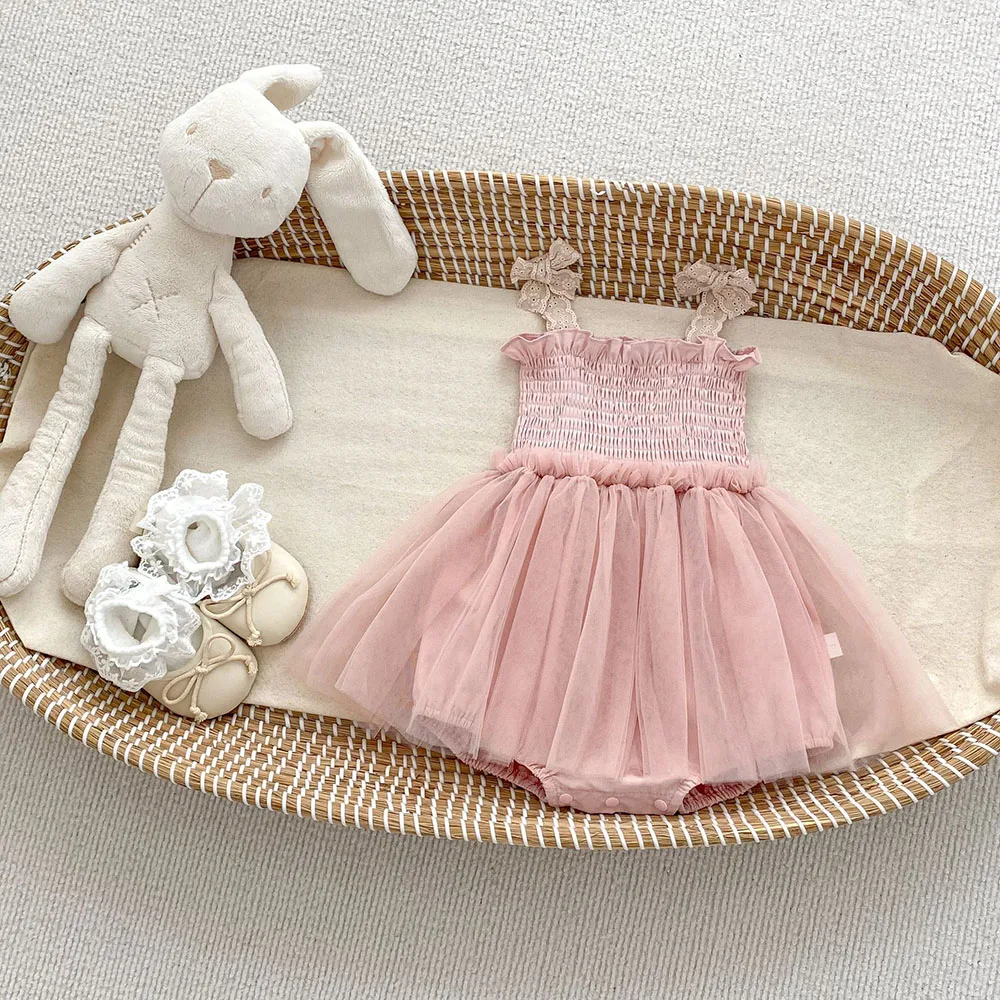 Body MILANCEL de niña con estilo falda de malla y detalle de tul