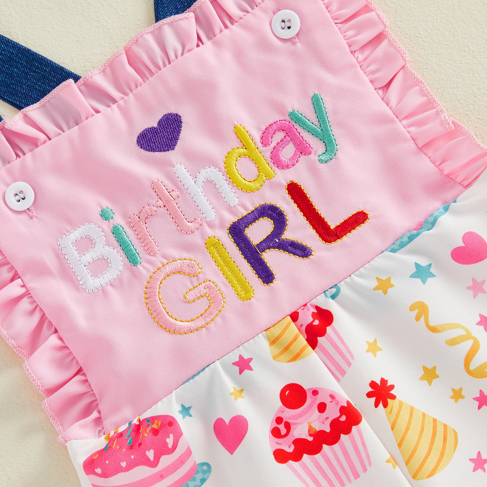Mono sin mangas de niña con estampado pastel corazón y estrella - imagen 5