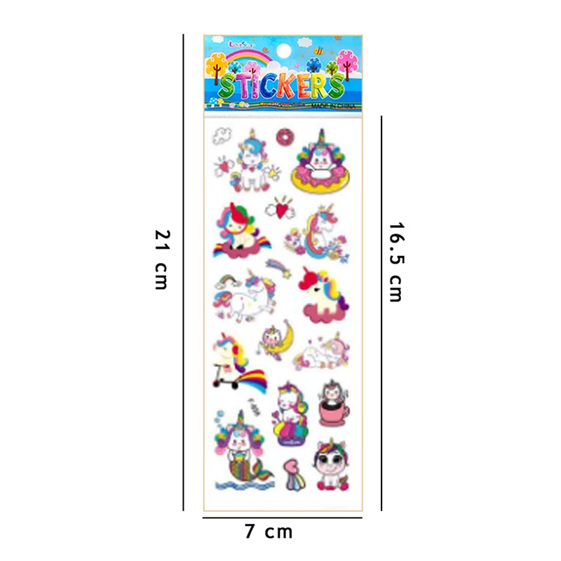Pegatinas 3D de unicornio para niños