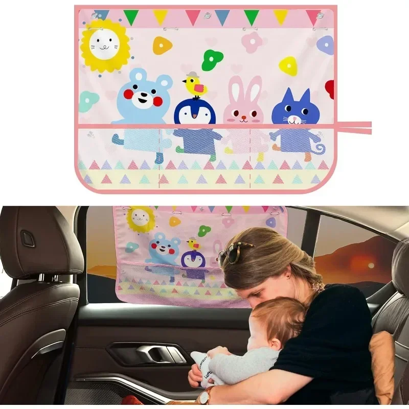 Parasol dinosaurio para coche bebé: protección UV y bolsillo - imagen 4