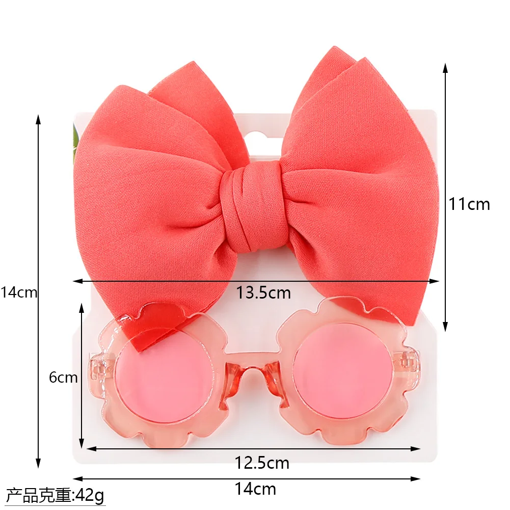 Diademas con gafas de sol UV400 para bebé – Lazo floral mate - imagen 2