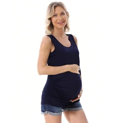 Camisola de maternidad veraniega sin mangas con gran elasticidad