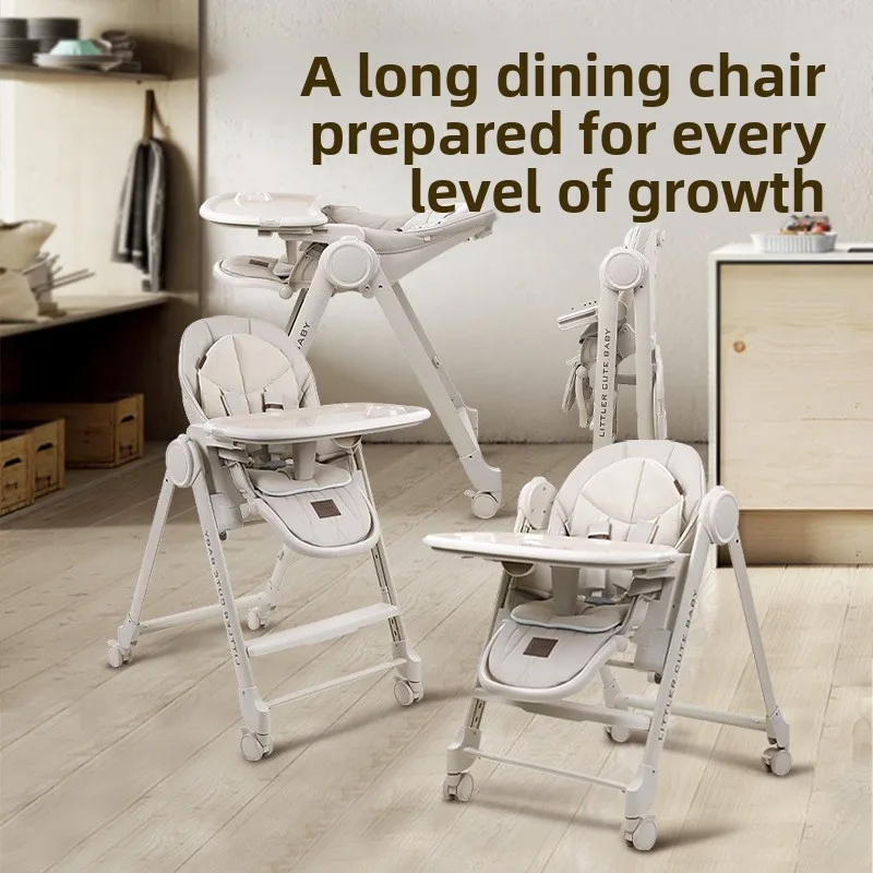 Silla de comedor plegable para bebé antimanchas impermeable PU - imagen 4