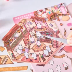 Adhesivos 3D de diorama retro para manualidades y decoración