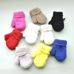 Guantes de felpa gruesa con cuerda para bebé – Manoplas térmicas