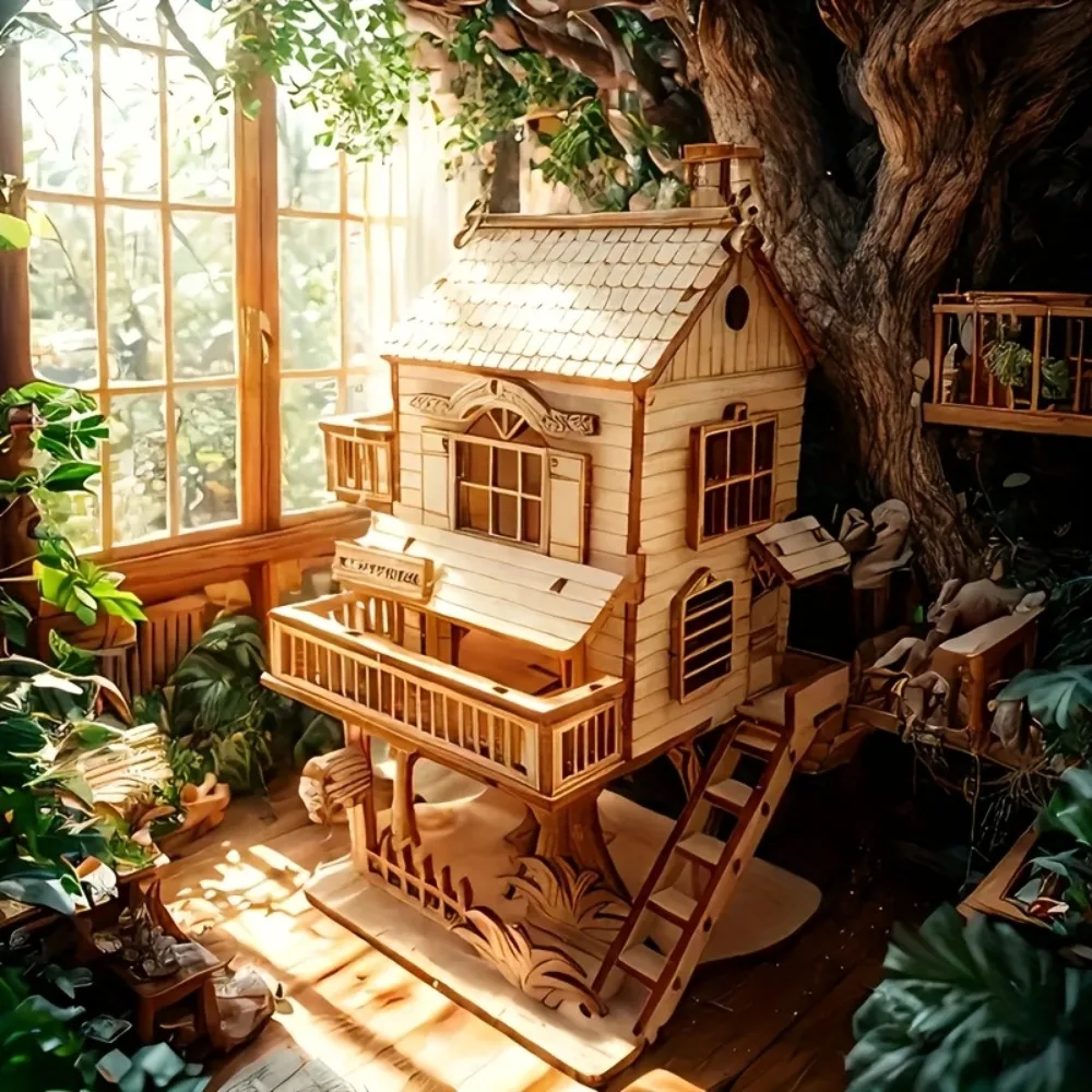 Casa de muñecas 3D estilo villa para niños - imagen 4