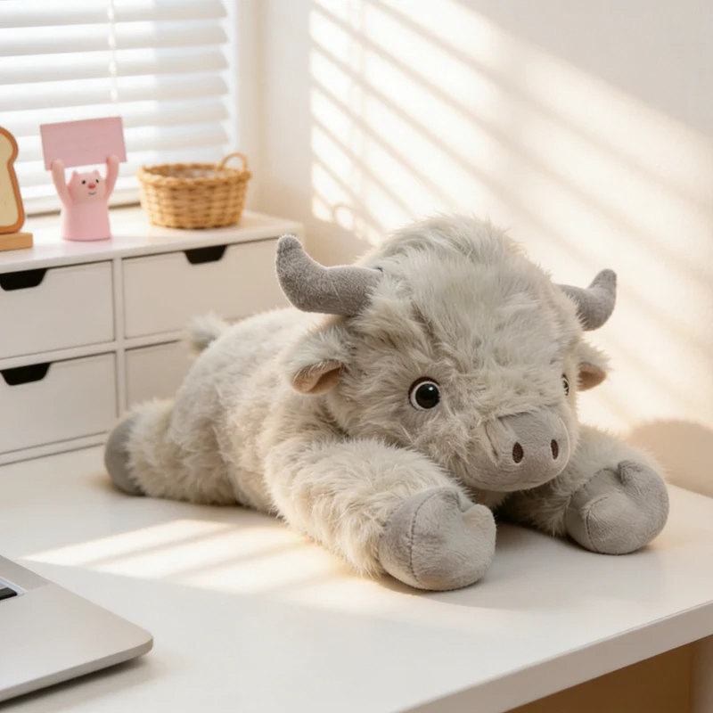 Peluche de vaca suave estilo tierno para niñas, decoración hogar - imagen 5