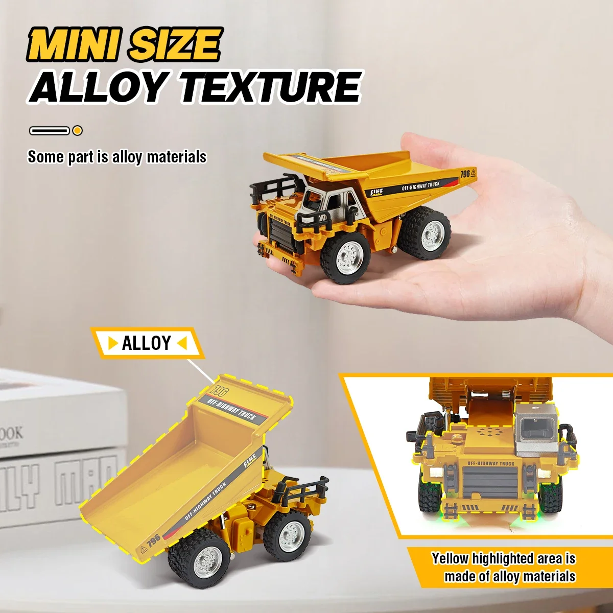 Mini camión volquete RC de aleación 4WD con control por app - imagen 3