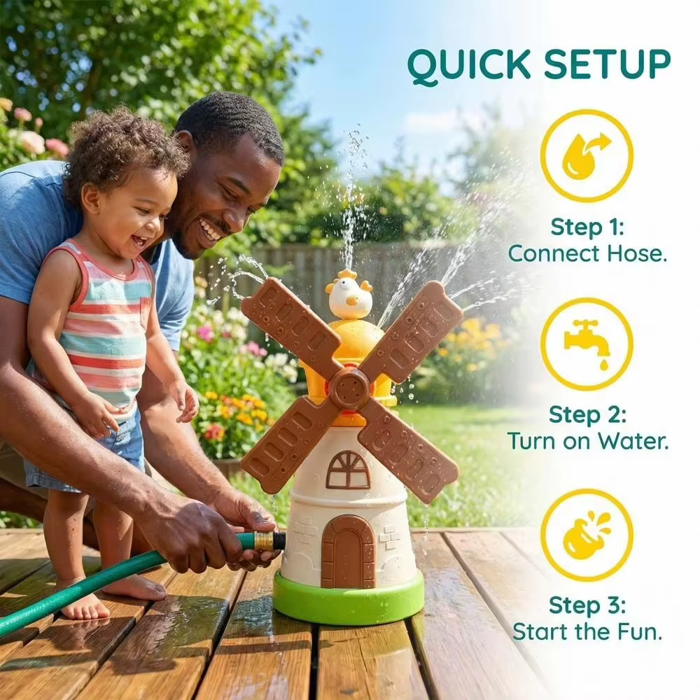 Rociador de agua giratorio para niños – Juguete exterior interactivo - imagen 2