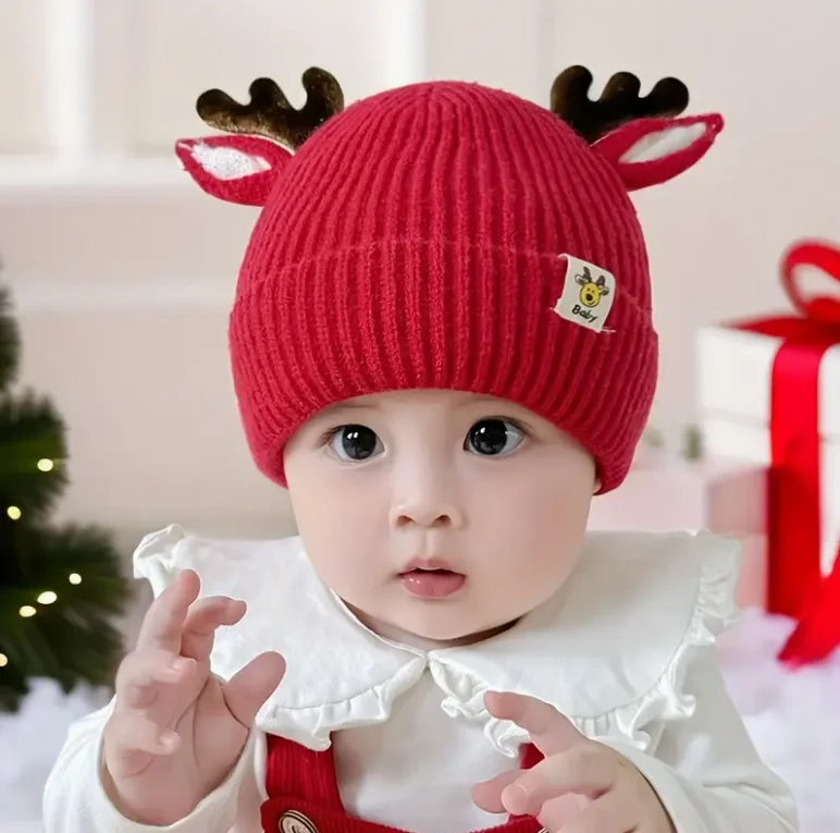 Aspecto suave y navideño del gorro