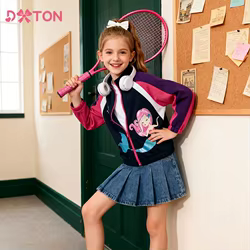 DXTON Chaqueta deportiva con cremallera y estampado de sirena