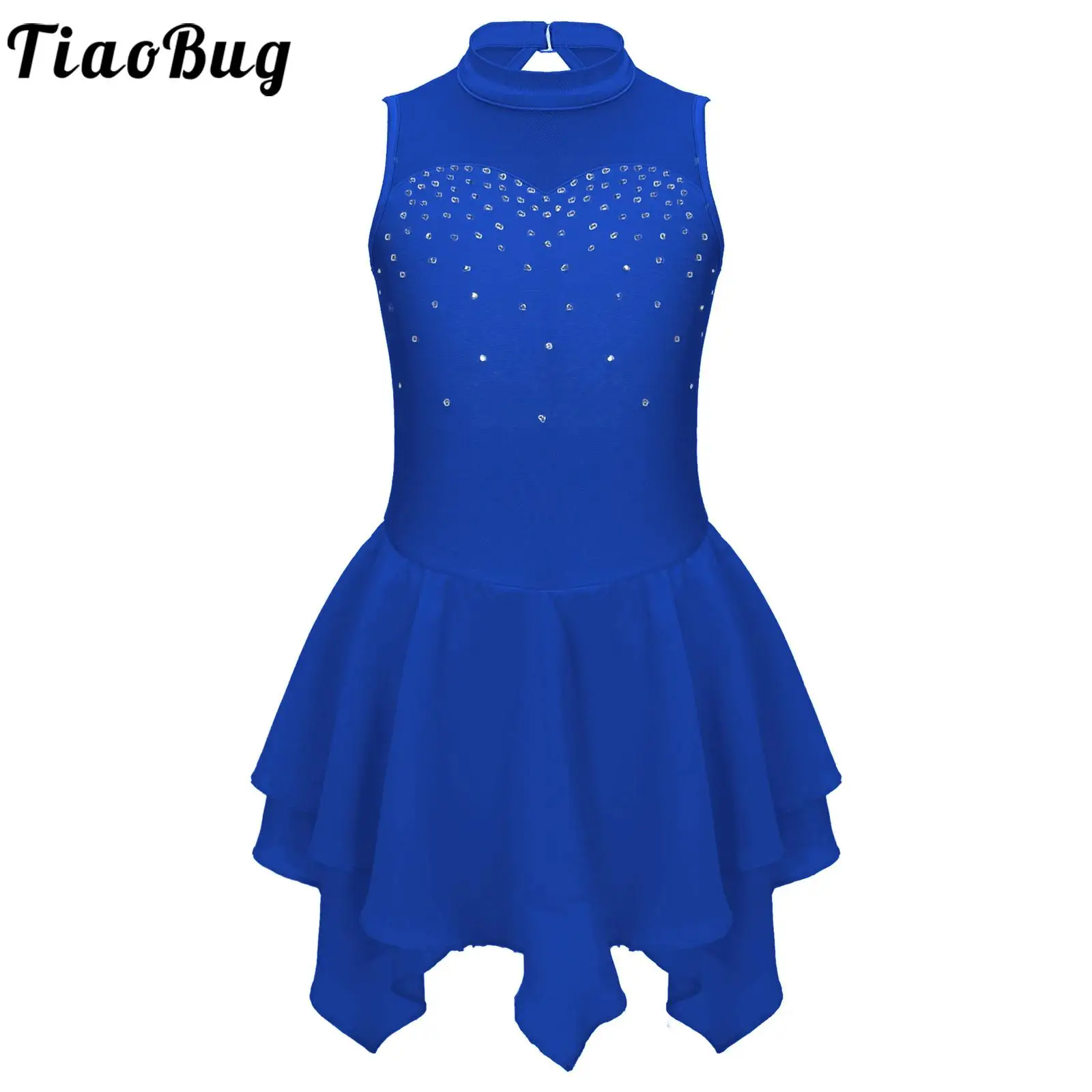 Vestido de patinaje artístico brillante para niñas estilo ballet