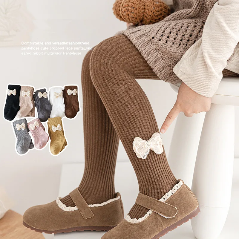 Medias de algodón infantiles para niños y niñas, estilo lazo - imagen 4