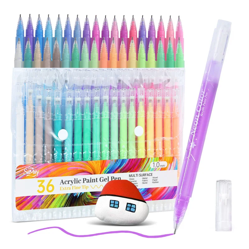 Bolígrafos de gel punta fina para colorear – Colores surtidos para niños