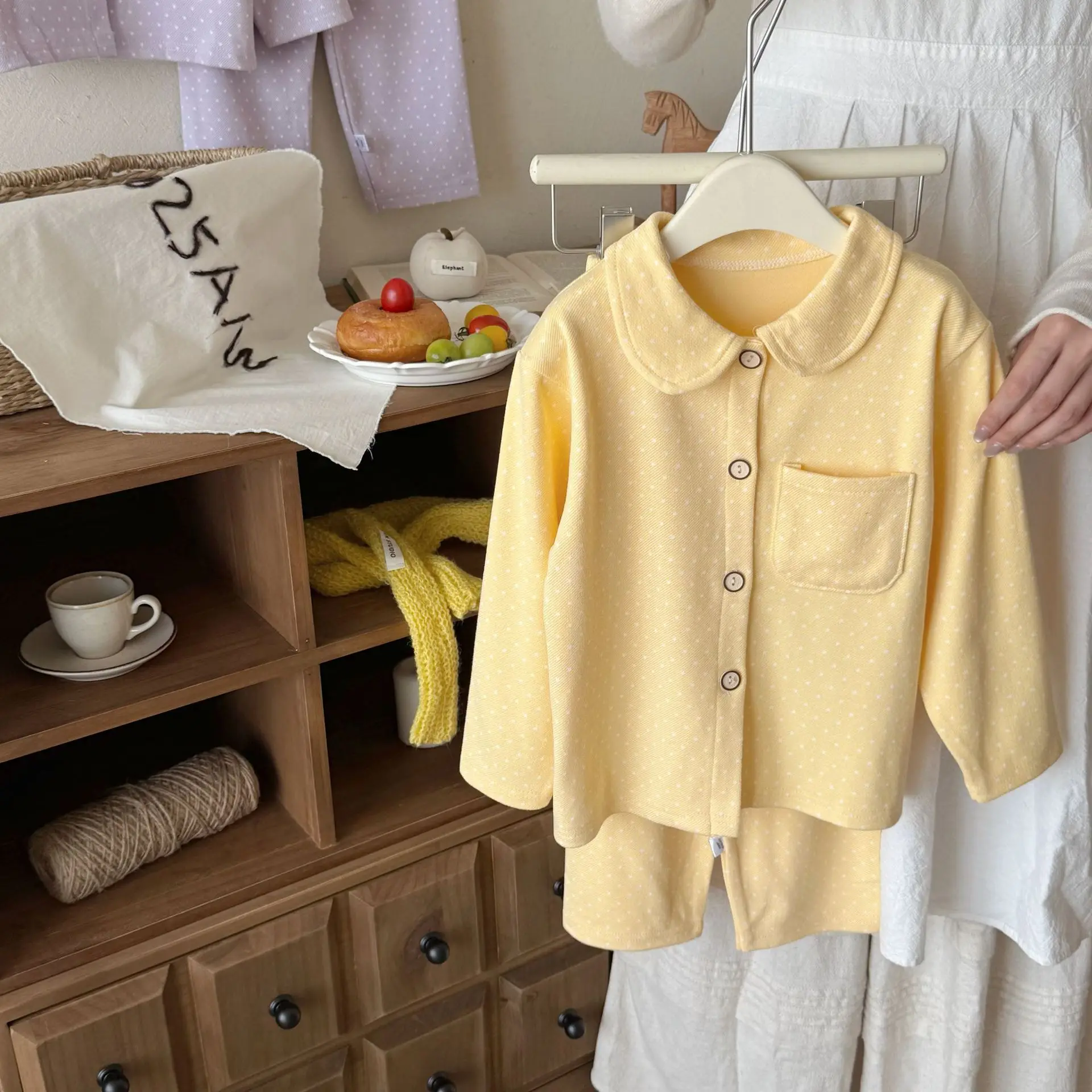 Pijamas de lunares holgados y suaves para niños en invierno - imagen 3
