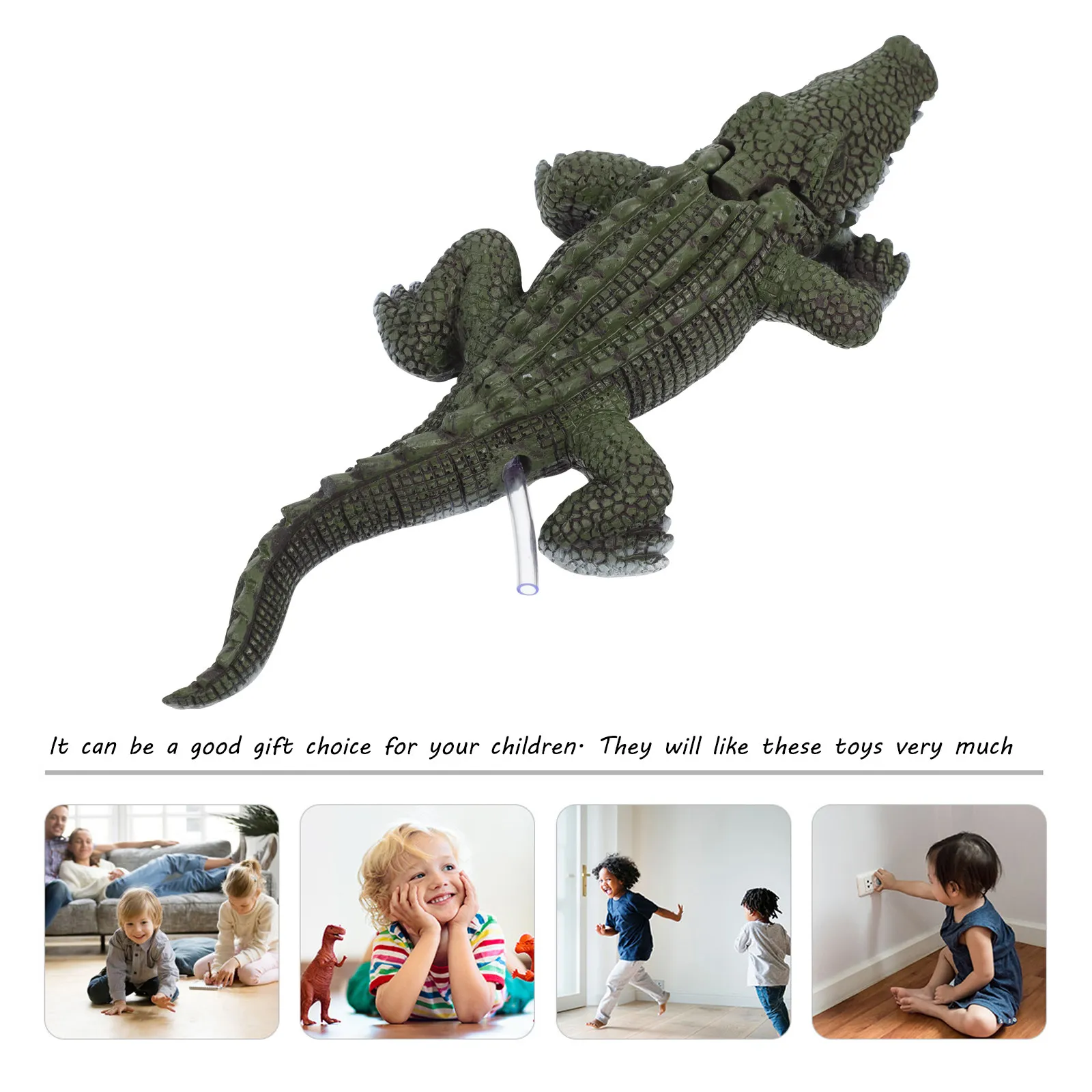 Figura de cocodrilo en resina para aprendizaje oceánico infantil - imagen 5