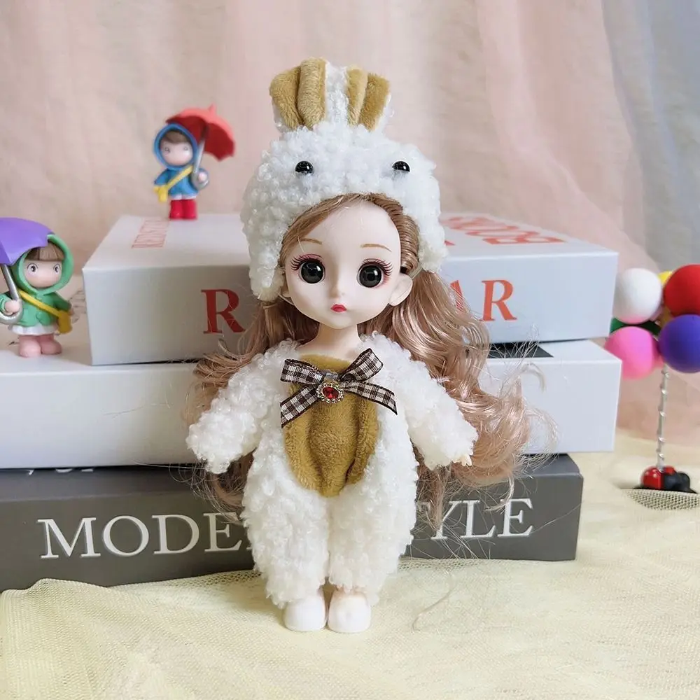 Muñeca BJD articulada con ropa de felpa para niños, juego completo