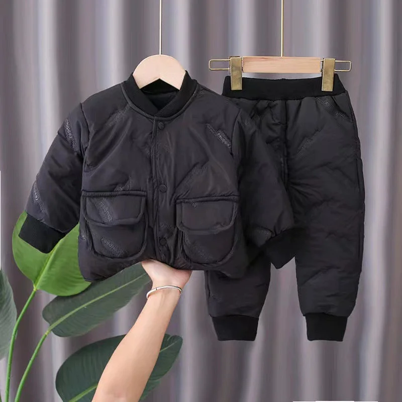 Conjunto invierno felpa gruesa con cuello alto para niños - imagen 5