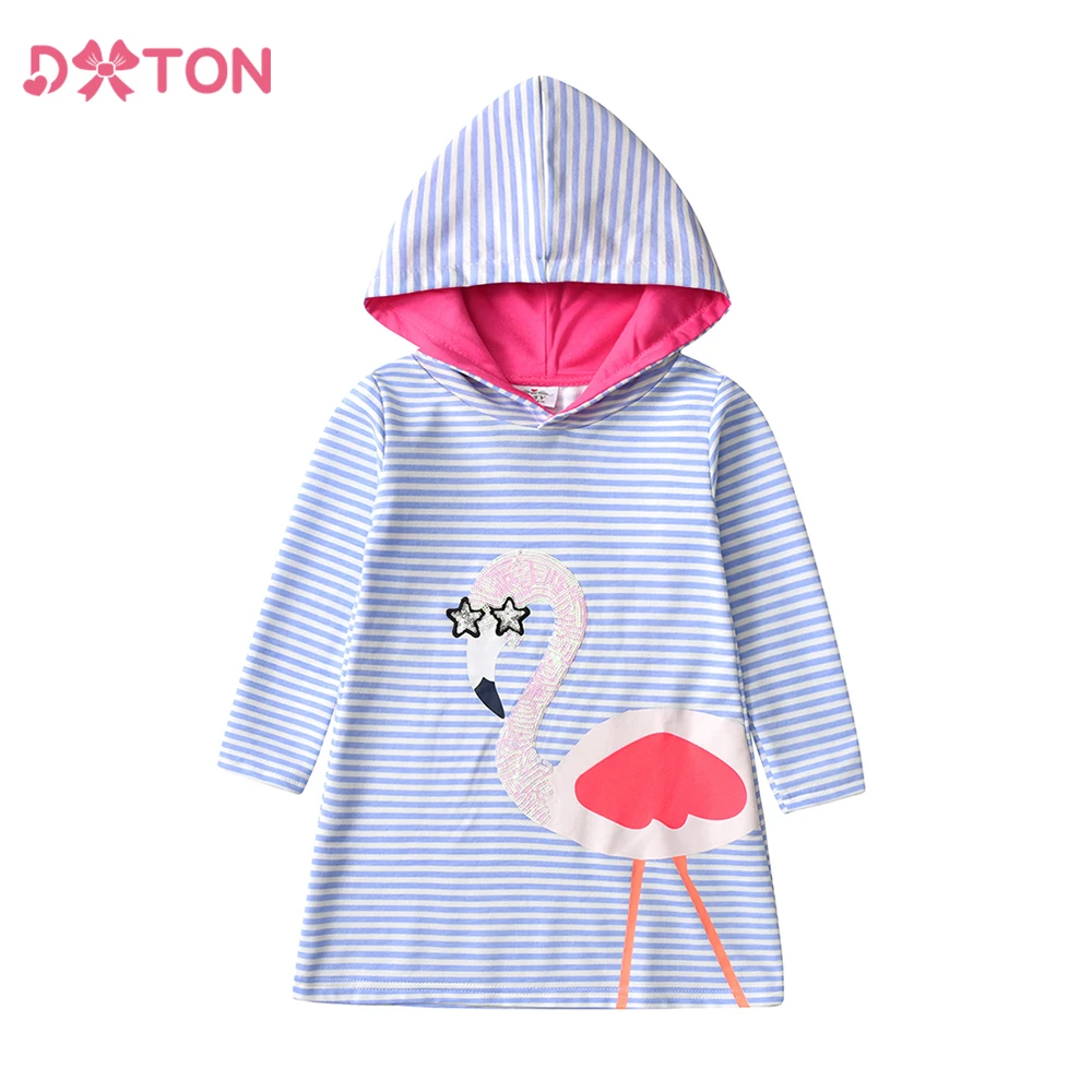 DXTON vestido con capucha para niña, flamencos otoño-invierno