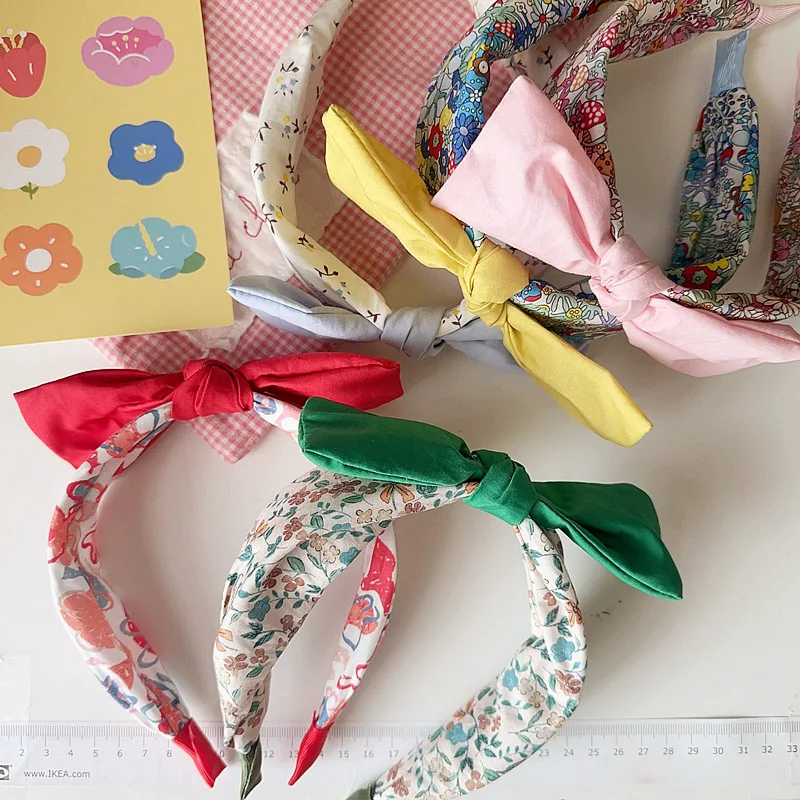 Diadema infantil con lazo floral - Accesorio para la cabeza pastel - imagen 5