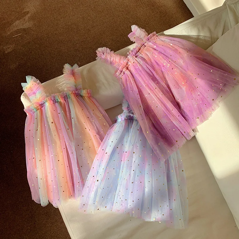 Vestido Milangel de lentejuelas arcoíris para niña – Verano - imagen 5