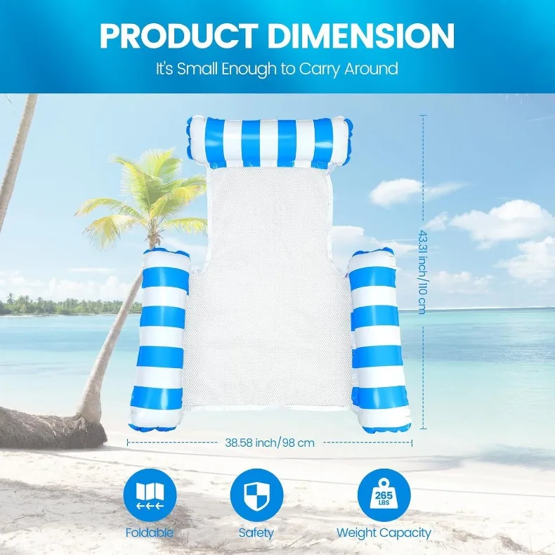 Hamaca inflable para agua plegable lista para usar