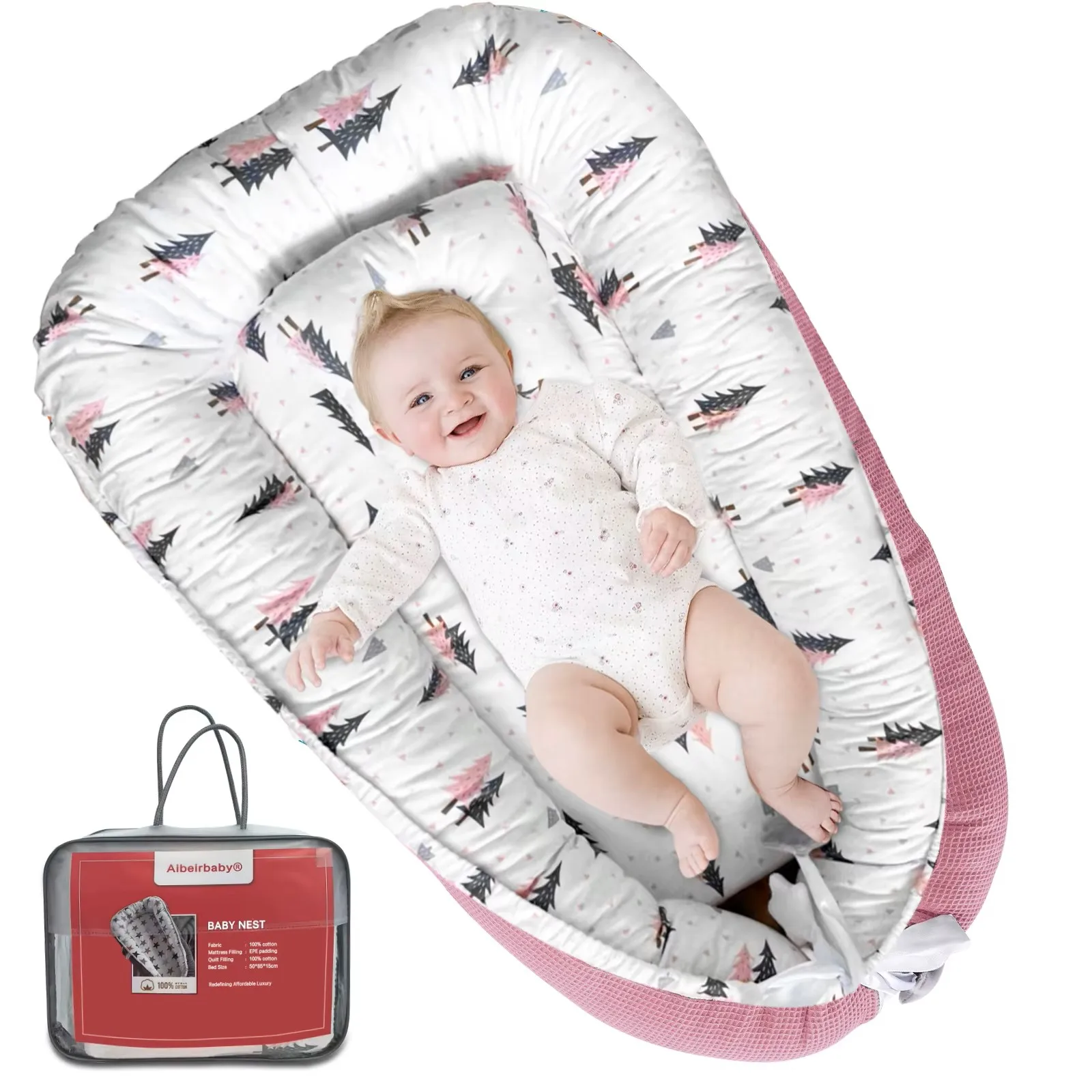 Ubravoo Baby nido para bebé de algodón extraíble para recién nacidos - imagen 4