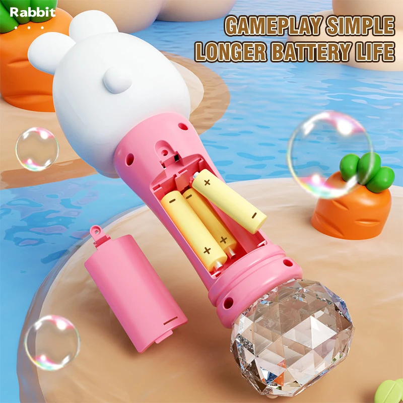 Máquina de burbujas portátil automática con dinosaurio y conejo - imagen 2