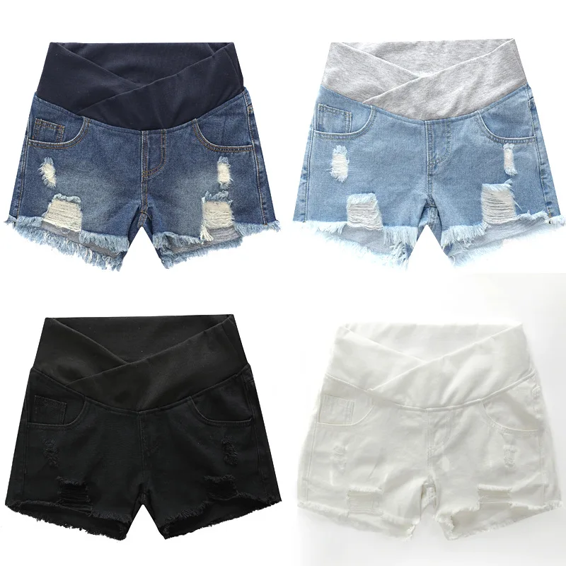 Pantalones cortos premamá vaqueros de cintura alta elástica - imagen 3